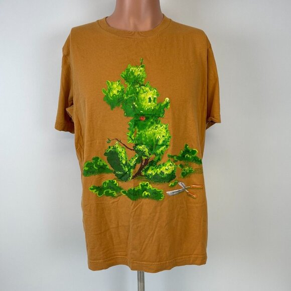 Uniqlo Disney Mickey Mouse Topiary Tree T Shirt Mens Size L Brown - Picture 2 of 4